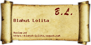 Blahut Lolita névjegykártya